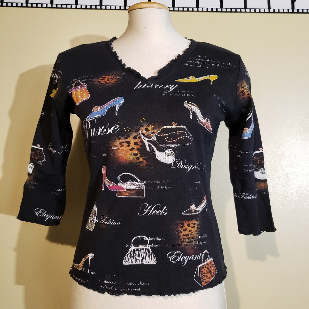 Cactus brand Embellished shoe jersey top.
